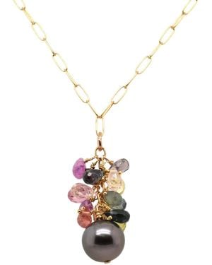 Lori Kaplan Design Sapphire With Tahitian Pearl Necklace - Metallic