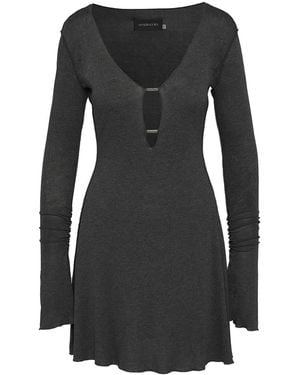 Mandragora Viscose Dress With Neckline And Decorative Details – Chloe - Black
