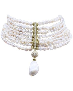 Bayemeyc Mythra Pearl Choker Necklace - White