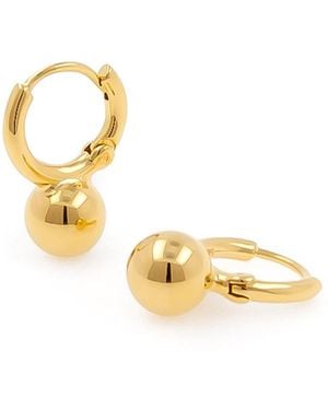 Cote Cache Pearl Huggie Hoop Earrings - Metallic