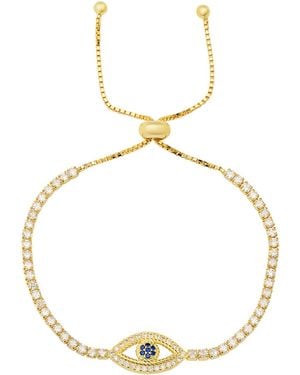 Kylie Harper Evil Eye Adjustable Bracelet - Metallic