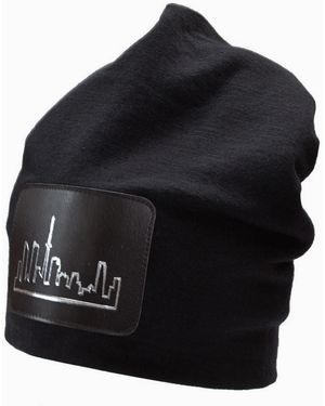 Laura Daili Cityscape Wool Blend Beanie - Black