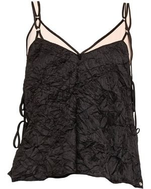 Nissa Crinkle-Effect Top - Black