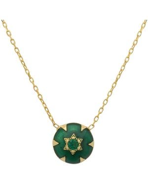 LÁTELITA London Star Of David Green Enamel Necklace Gold