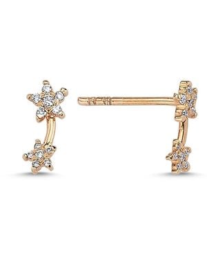 Ecce | Artisan Diamonds Single 14K Little 2 Pole Star Earring - White