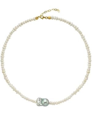LINYA JEWELLERY Inka Baroque Pearl Necklace - Metallic