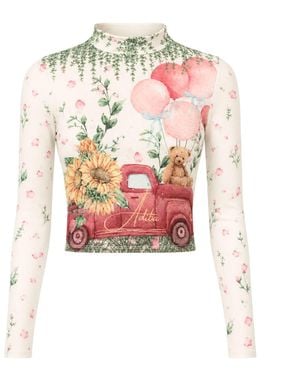 ADIBA Sunbear Garden Mesh Top - Pink