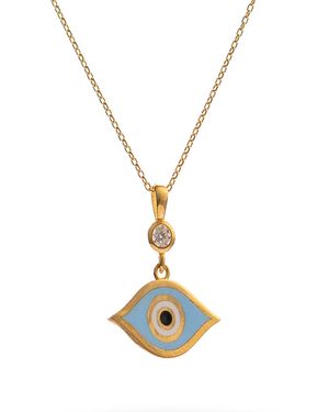 Ebru Jewelry Celestial Protection Light Evil Eye Necklace - Metallic