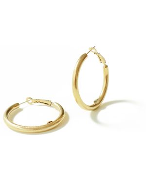 Retro Chic Retro Hoop Earrings - Metallic