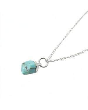 Harfi Raw December Birthstone Sterling Necklace - Blue
