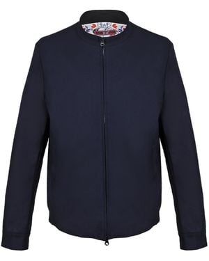 DAVID WEJ Ashford Relaxed Zip Through Jacket - Blue