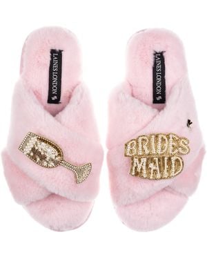 Laines London Classic Laines Slippers With Bridesmaid Brooches - Pink