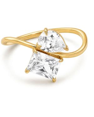 Belinda Jewelz Topaz Wavy Toi Et Moi Birthstone Ring - Metallic