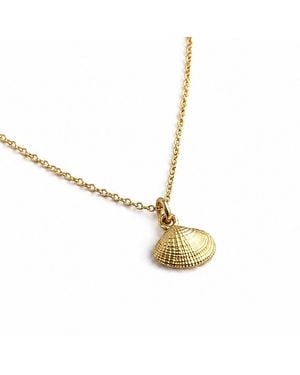 Mother Nature Jewelry Sea Shell Pendant, Handmade Minimalist Necklace - Metallic