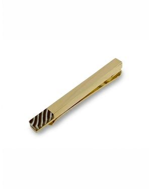 Gresham Blake Botswana Agate Stone Tie Bar - Metallic