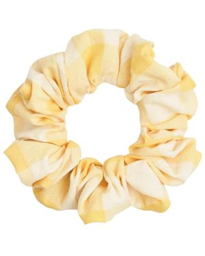 Cafide Vichy Check Scrunchie Hair Tie, Noa - Metallic