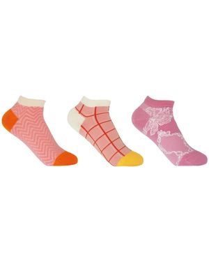 Peper Harow - Made in England Trainer Sock Bundle - Pink