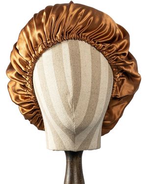 Soft Strokes Silk Pure Mulberry Silk Camel Hair Bonnet - Brown