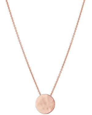 Posh Totty Designs Rose Gold Plated Medium Hammered Disc Necklace - Metallic