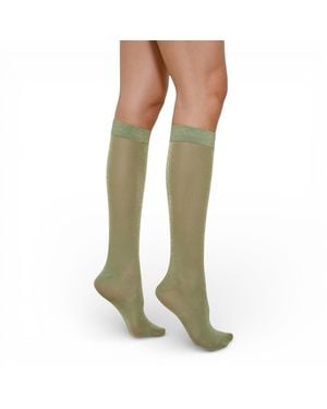 HIGH HEEL JUNGLE by KATHRYN EISMAN Glitterati Tall Socks - Green