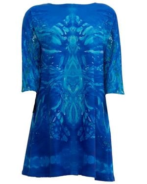 Suel knitwear Cszs Magic Mini Dress With Three-Quarter Sleeves - Blue