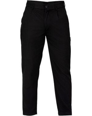 Smart and Joy Tapered Front Fold Troucers - Black