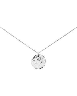 Kiri & Belle Thea Hammered Disc Pendant Sterling Necklace - Metallic
