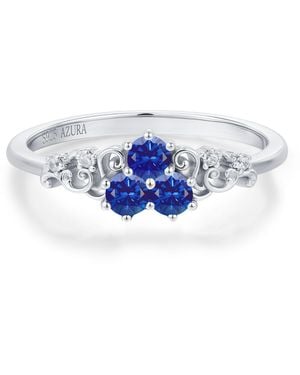 Azura Jewelry New York Sapphire Of The Waterborn Ring Vermeil - Blue