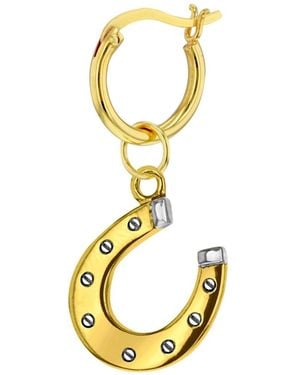 True Rocks 2Tone Horseshoe On Hoop Single - Metallic
