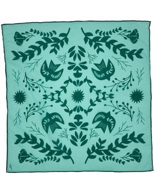 Folie Living Emerald Forest Folklore Cotton Scarf Small - Green