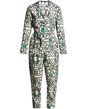 Wild Clouds Organic Cotton & Linen Jumpsuit - Green