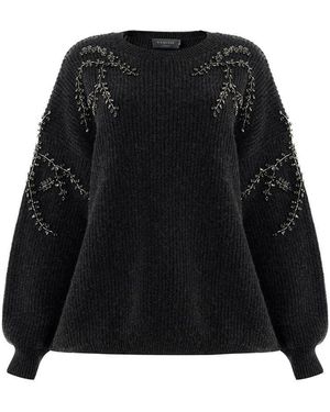 Exquise Grace K.Blouse Crew Neck Long Sleeve Jumper - Black