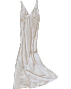 23Rd August . Neutrals Infatuated Silk Maxi Dress - White