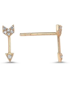 Ecce | Artisan Diamonds Single 14K Diamond Arrow Earring - White