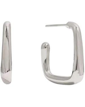 Nazzar Square Open Hoops - White