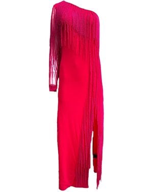 Any Old Iron Panther Fringe Dress - Red