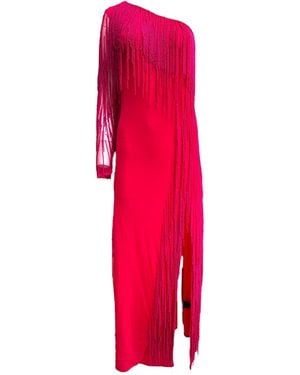 Any Old Iron Panther Fringe Dress - Red
