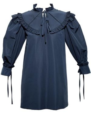 KAROLINA OZOLINSIUTE Raven Midnight Silk Mini Dress - Blue