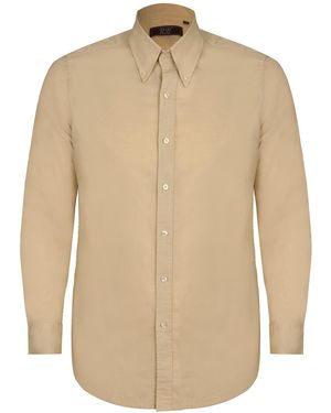 DAVID WEJ Neutrals Hugo Linen Pin Down Shirt - Natural