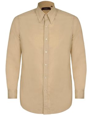 DAVID WEJ Neutrals Hugo Linen Pin Down Shirt - Natural