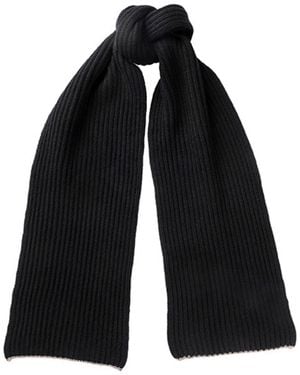 Kinalba Neutrals Gents Chunky Ribbed Cashmere Scarf - Black