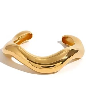 Olivia Le Devlin Retro Wave Cuff Bracelet - Metallic