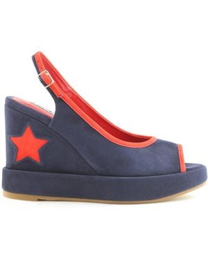 Rosamund Muir London Davinia & Suede With Star Wedges - Blue
