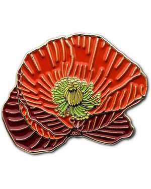 Make Heads Turn Enamel Pin Poppies - Red