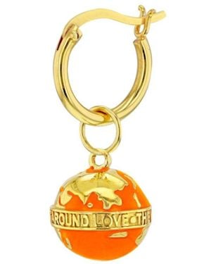 True Rocks 18Kt-Plated Mini Globe Charm On Hoop - Metallic