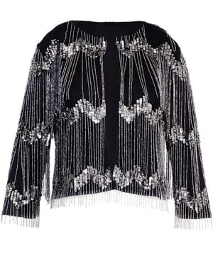 Rose & Nancy Phoebie Fringe Jacket - Black