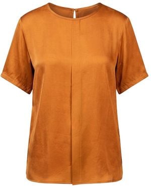 Stovaria Pure Banana Silk Flowy Blouse - Orange