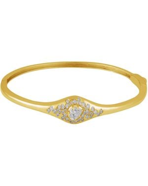 Artisan 14K Diamond Evil Eye Bangle Bracelet - Metallic