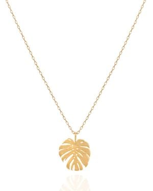 C.J.M Cheese Plant Necklace - Metallic