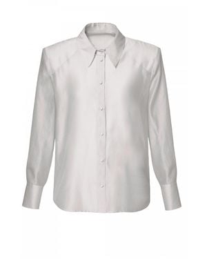 AGGI by HALEWSKI Sarita Elegant Shirt With Long Sleeves - Grey